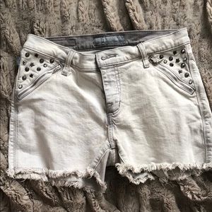 Cutoff edgy jeans shorts grey